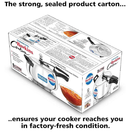 Hawkins 5 Litre Contura Pressure Cooker, Stainless Steel Inner Lid Cooker, Handi Cooker, Induction Cooker, Silver (SSC50)