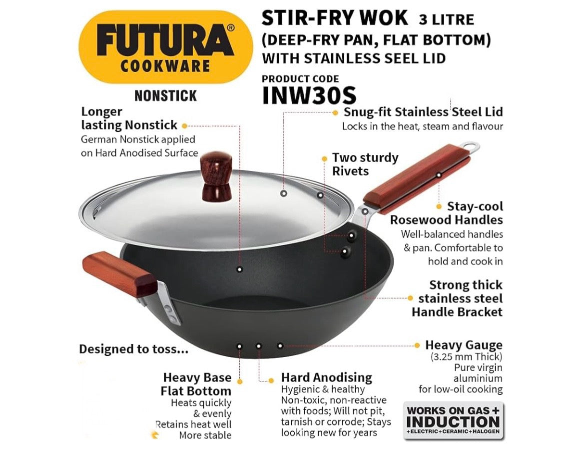 Hawkins Stir Fry Wok 3 Lts INW30S