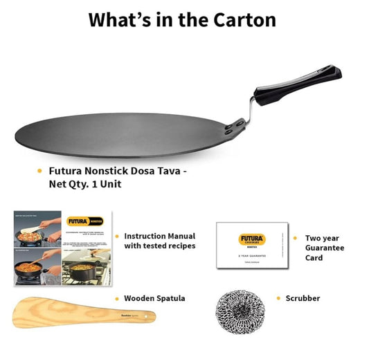 Hawkins Futura 28 cm Dosa Tava, Non Stick Dosa Tawa, Small Dosa Tawa (NDT28) (Black)