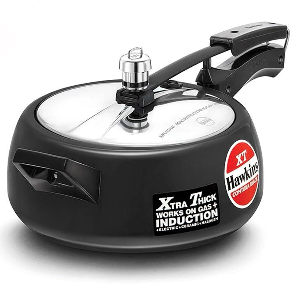 Hawkins Pressure Cooker Contura Hard Anodized Extra Thick Base for Induction, 3.5 L (Black)