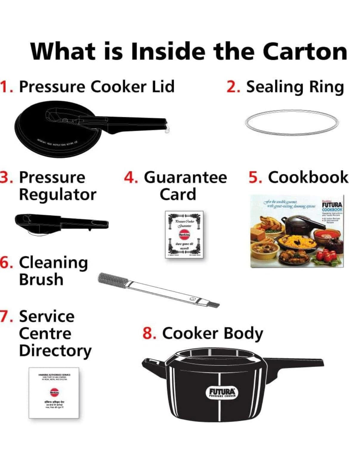 Hawkins Futura 5 Litre Pressure Cooker, Hard Anodised Inner Lid Pressure Cooker, Induction Cooker, Pan Cooker, Black (Ifp50), 5 Liter