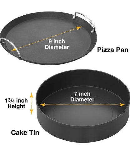 Hawkins Diecast 30 cm Nonstick Pizza Maker and Cake Baker with Glass Lid, Gas Oven, Pizza Oven Toaster Griller Tandoor Barbecue, Cake Baking Pan, Red (PIZZA)