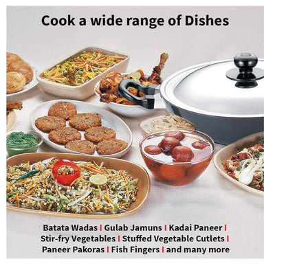Hawkins Futura Nonstick Kadhai 2.5 L, 26 cm, 3.25 mm with SS lid (Black) (NK25S)