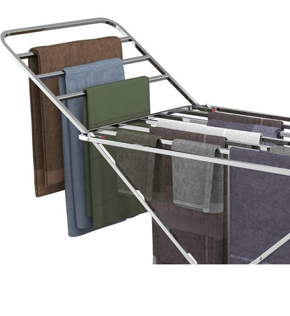 Stainless steel coth Rack (Big Size)

Dimensions 197 CM ( 117 cm + 2* 40cm expandable 2 sides)