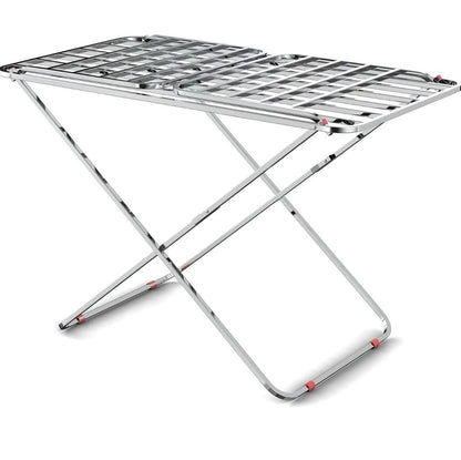 Stainless steel coth Rack (Big Size)

Dimensions 197 CM ( 117 cm + 2* 40cm expandable 2 sides)
