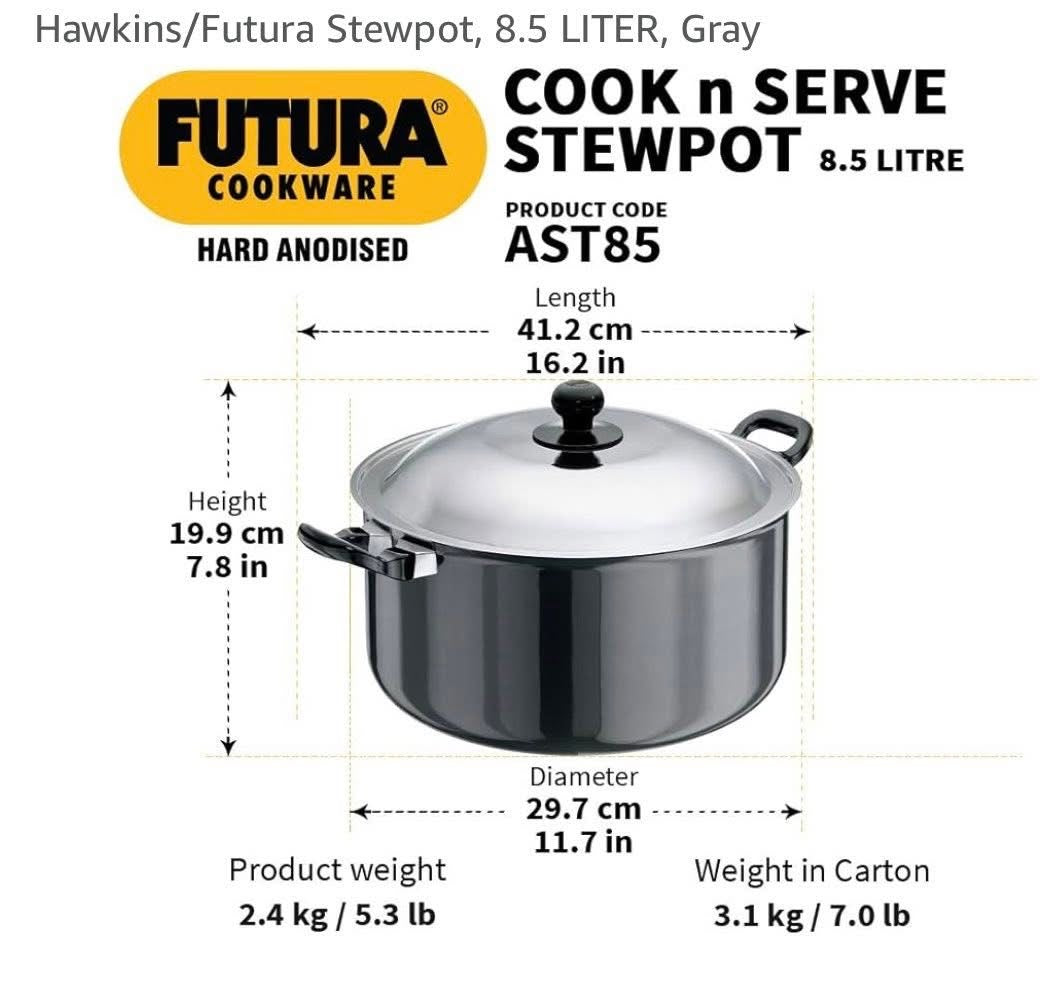 Hawkins/Futura Stewpot, 8.5 LITER, Gray