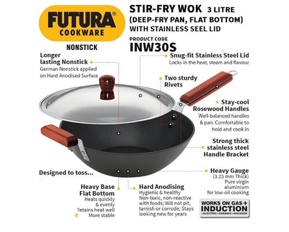 Hawkins Stir Fry Wok 3 Lts INW30S