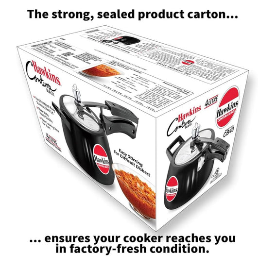 Hawkins 4 Litre Contura Black Pressure Cooker, Hard Anodised Inner Lid Cooker, Handi Cooker, Black (Cb40), 4 Liter