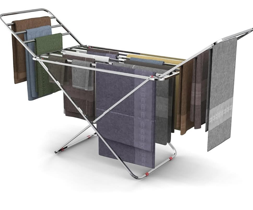 Stainless steel coth Rack (Big Size)

Dimensions 197 CM ( 117 cm + 2* 40cm expandable 2 sides)