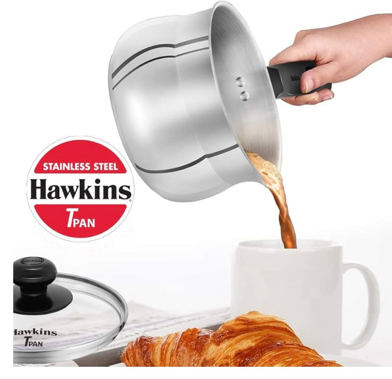 Hawkins Stainless Steel Tpan 1.5L with Glass lid