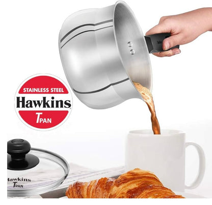 Hawkins Stainless Steel Tpan 1.5L with Glass lid