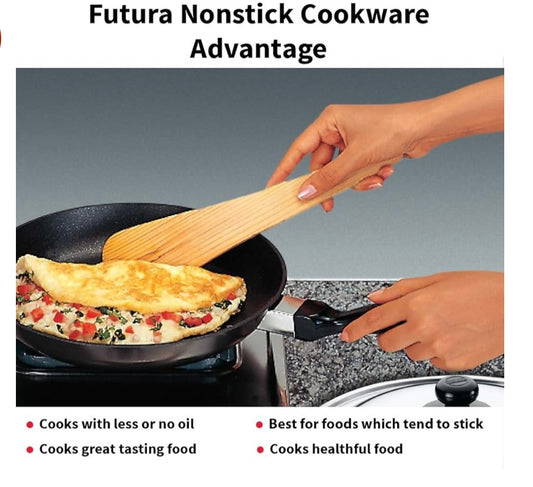 Hawkins Futura 28 cm Frying Pan, Non Stick Fry Pan with Stainless Steel Lid, Big Frying Pan, Black (NF28S)