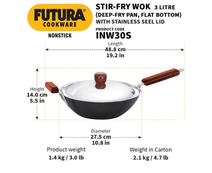 Hawkins Stir Fry Wok 3 Lts INW30S