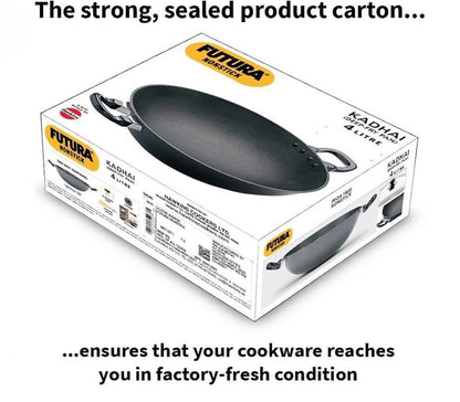 Hawkins Futura Nonstick Kadhai 4 L, 30 cm, 3.25 mm with SS lid (NK40S)