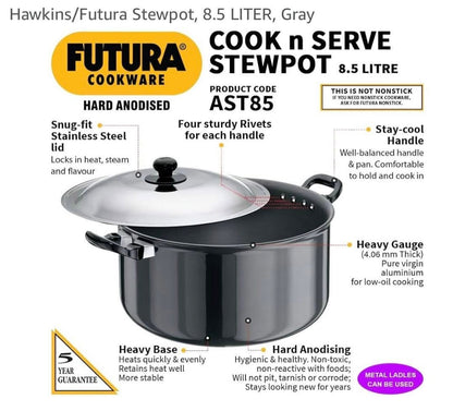Hawkins/Futura Stewpot, 8.5 LITER, Gray