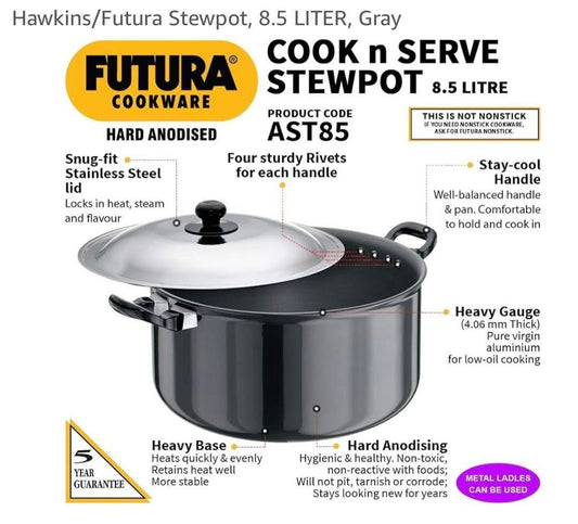 Hawkins/Futura Stewpot, 8.5 LITER, Gray