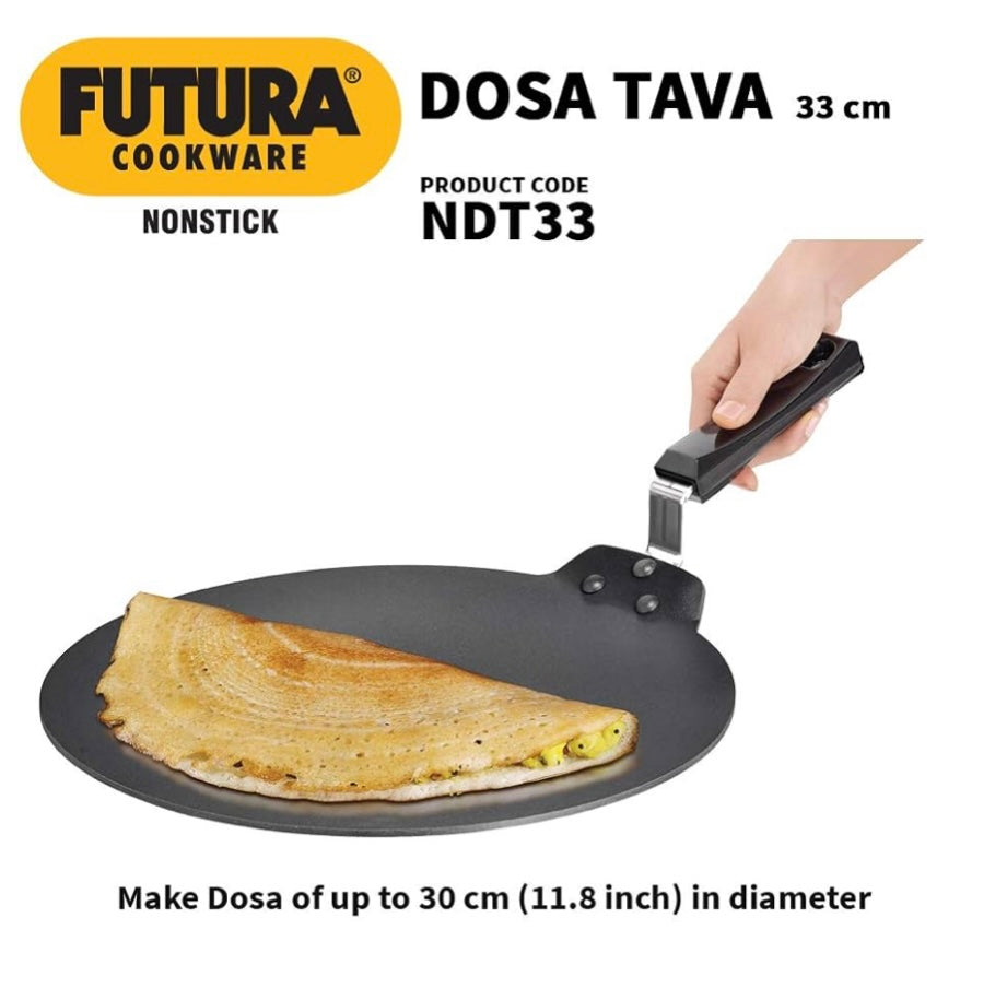 Hawkins Futura Nonstick Dosa Tava, Diameter 33 cm, Thickness 4.88 mm (NDT33)