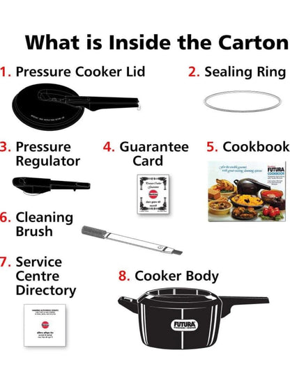 Hawkins Futura 5 Litre Pressure Cooker, Hard Anodised Inner Lid Pressure Cooker, Induction Cooker, Pan Cooker, Black (Ifp50), 5 Liter