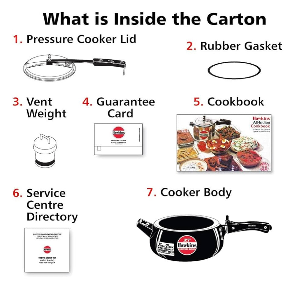 Hawkins Pressure Cooker Contura Hard Anodized Extra Thick Base for Induction, 3.5 L (Black)